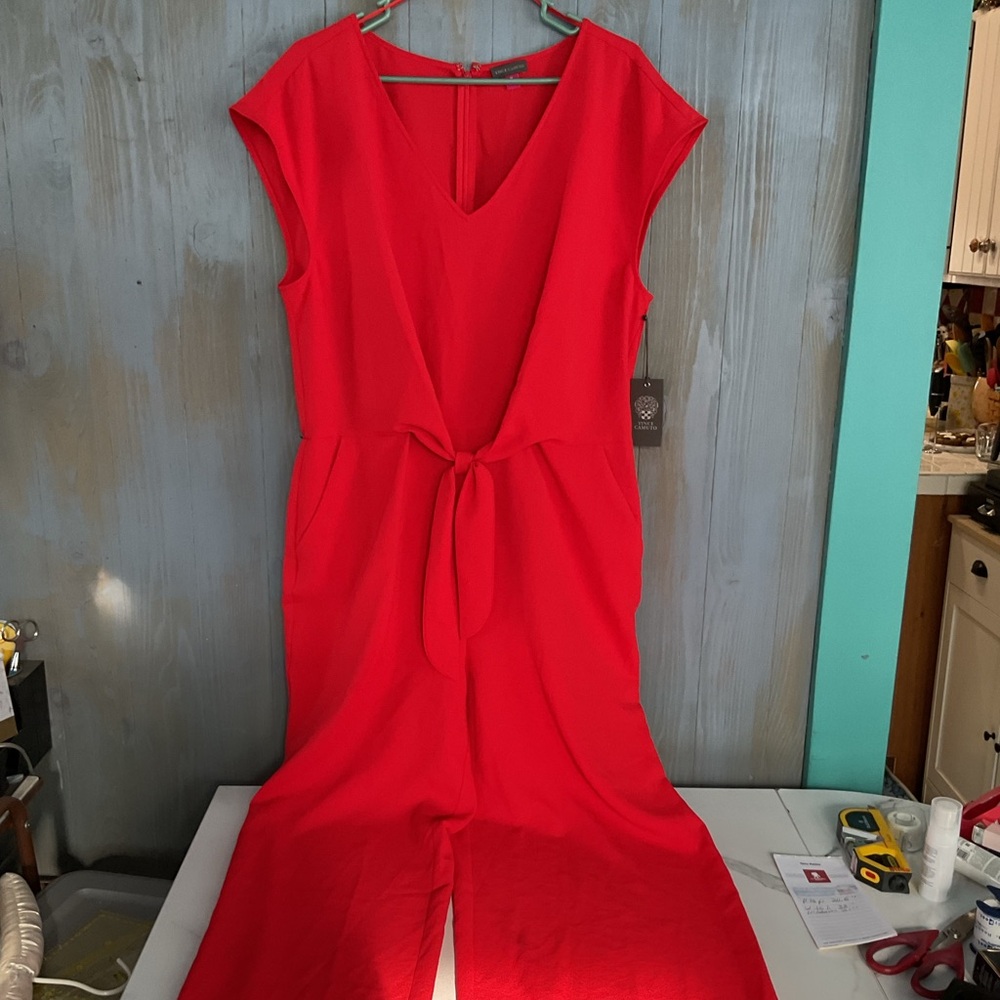 Vince Camuto Red Tie-Front Jumpsuit